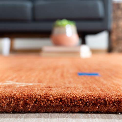 SAFAVIEH Himalaya Collection Area Rug - 5' x 8', Rust, Handmade Boho Tribal Wool, Ideal for High Traffic Areas in Living Room, Bedroom (HIM563P) - color: Rust, size: 5' x 8' (Rectangular)