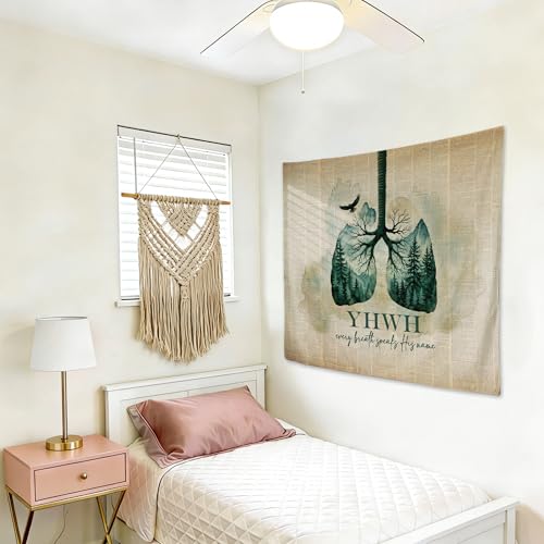 gsgfdshf YHWH Lung Forest Christian Wall Tapestry, Yahweh Inspirational Religious Tapestry Wall Hanging for Bedroom Living Room Home Church Decor, 50x60 Inch - color: Landscape Text-Tapestry-D