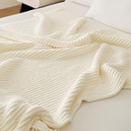 WESHIONGOO Throw Blanket for Couch Soft Knit Throw Blanket with Chenille Yarn Non-Shedding, Chenille Blanket for Living Room Bed Sofa (Cream White, 50"*60") - color: Cream White