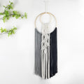 LB Black Macrame Wall Hanging, Handmade Woven Tapestry- Boho Dream Catchers Grey and Black Hanging Macrame Wall Art for Living Room Apartment Office Backdrop,10X30 Inch - color: Grey