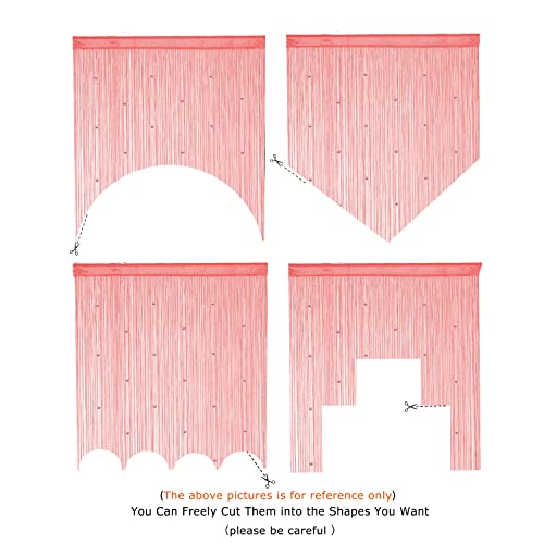 YaoYue Beaded Curtain Door String Curtains for Doorway Tassels Beads Hanging Fringe Hippie Room Divider Window Hallway Entrance Wall Closet Bedroom Privacy Decor (39×79in/100×200cm, Pink) - color: Pink, size: 39"W x 79"L (Pack of 1)