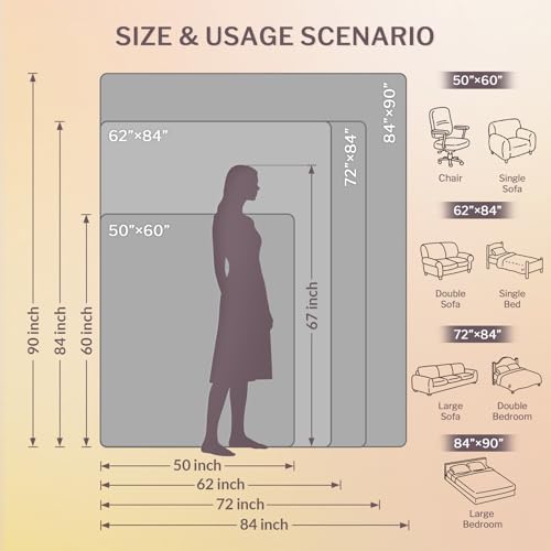 VENTIMI Electric Blanket Queen, 84" x 90" Heated Blanket with 9 Heat Levels & 2-4-8-10 Hours Auto Off, Fast Heating Blanket with ETL & FCC Certification, Coffee - color: Coffee, size: Queen