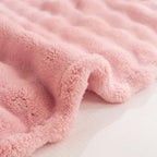 YUSOKI 3D Fleece Bubble Throw Blanket | 380GSM Ultra Soft Fluffy Plush | Non-Shedding Lightweight Cozy Blanket for Couch Sofa Bed | All Season(Light Pink,50 * 60inches) - color: Light Pink, size: Throw(50" x60")