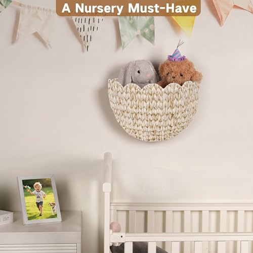 iEGrow Plastic wall Basket, Scalloped Hanging Baskets Plastic, Hanging Baskets for Organizing and Decor, Woven Storage Baskets for Door Mounted Entryway Flower Mail Plant Nursery | Woven Storage Design, Door Mounted, For Organizing and Decor, Entryway Flo