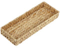Bathroom Vanity Tray, 16.7 Inch Water Hyacinth Toilet Tank Baskets, Long Wicker Counter Tray for Paper Hand Towel, Bathroom Counter Organizer for Decor Coffee Table (16.7" x 6" x 2") - size: 16.7" x 6" x 2"