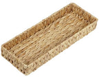 Bathroom Vanity Tray, 16.7 Inch Water Hyacinth Toilet Tank Baskets, Long Wicker Counter Tray for Paper Hand Towel, Bathroom Counter Organizer for Decor Coffee Table (16.7" x 6" x 2") - size: 16.7" x 6" x 2"