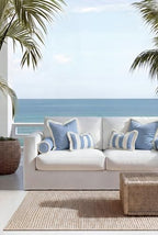 Hofdeco Premium Coastal Hampton Outdoor Performance Bolster Pillow Cover Only, 6"x20" Water Repellent, UV and Fade Resistant for Backyard, Couch, Poolside, Azure Blue Woven Solid - color: Azure Blue Solid 6"x20"
