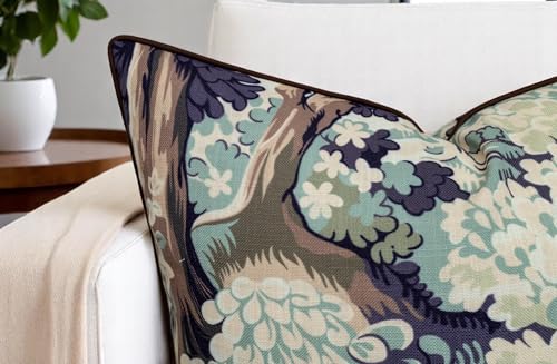 VAGMINE Vintage Botanical 20x20 Inch Throw Pillow Cover - Plum Sage Tree Foliage Print on Textured Polyester - Cushion Case for Couch Sofa - Forest Tapestry - color: Forest Tapestry-plum Sage, size: 20" x 20" (Pack of 1)