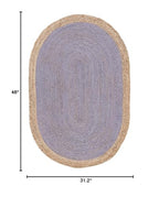 SAFAVIEH Natural Fiber Collection Area Rug - 2'6" x 4' Oval, Grey & Natural Brown, Handmade Jute, Braided Border Design (NF801F) - color: Grey/Natural, size: 2'6" x 4' (Oval)