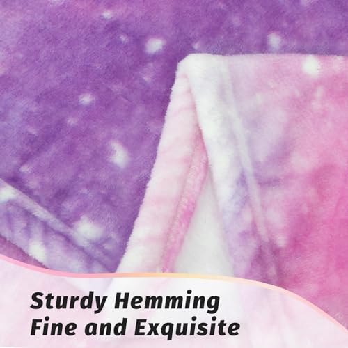 MACEVIA Tie Dye Galaxy Throw Blanket for Couch, Dreamy Purple Starry Sky Blankets and Throws, Cozy Soft Fleece Flannel Plush Blanket for Sofa Bed 260GSM, Suitable for All Seasons (Galaxy, 50"x60") - color: Purple Galaxy, size: Flannel Fleece (50x60 IN)