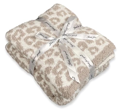 Ultra Soft Leopard Throw Blanket for Couch, Lightweight Warm Fluffy Reversible Cream Cheetah Throw Blanket for Sofa Bed Decor, Beige - color: Stone/Cream, size: 50"x60"