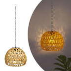Livinlarge Solar Hanging Outdoor Chandelier,Rattan Pendant Light, Gazebo Lights Outdoor Waterproof,for Gazebo,Pergola,Porch,Patio,Balcony,Tree,Outdoor Decor Lighting - style: Rattan Pendant Lights-1