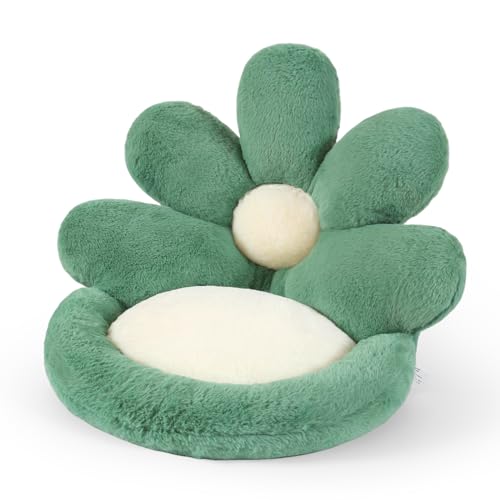 Ditucu Flower Shape Chair Cushion Comfy Kawaii Seat Cushions 19 inch Cute Stuff Pad Lazy Sofa Office Floor Pillow for Gaming Chairs Room Decor Green - color: Green, size: Small