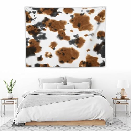 DDCBNS Cow Print Tapestry Wall Hanging Black White Brown Watercolor Animal Skin Wall Hanging Tapestry Wall Art Home Décor for Bedroom Living Room Dorm Wall Décor 40" x 30" - color: Animal Skin_6, size: 40"L x 30"W