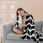 VENTIMI Electric Blanket Heated Throw, 50" x 60" Heated Blanket with 5 Heat Levels & 3 Hours Auto Off, Fast Heating Blankets with ETL & FCC Certification, Black - color: Black, size: Throw