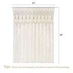 Mkono Macrame Curtain Large Boho Woven Wall Hanging Window Curtains Handmade Bohemian Decor for Window Doorway Closet Wedding Backdrop Arch Bedroom Living Room Apartment, 51''Wide x 70''Long - size: 51"W x 70"L