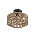 Boho Light Fixtures Ceiling Mount,Mini Rattan Chandelier Light Fixture with Dimmable LED Bulb,Hand Woven Ceiling Light Fixtures Flush Mount for Hallway Bedroom Kitchen Entryway Living Room - color: B-brown