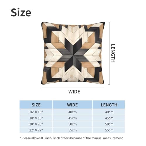 Geometric Wood Native American Throw Pillow Covers 18 X 18 Inch Set of 2 Pillow Cases Decoration Cushion Cover for Sofa Bedroom Living Room Outdoor - color: Geometric Wood Native American