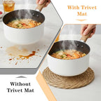 3Pcs Boho Trivets for Hot Dishes, 8 Inch Heat Resistant Hot Pads, Braided Pot Holders for Kitchen Countertop, Farmhouse Boho Decor with Storage Basket