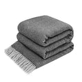 LYHome Merino Wool Blanket - Warm Throw for Cold Weather, Warmest Travel Outdoor Camping Blankets, Picnic Army and Military Throws, Comforter Soft & Cozy (55" x 79" Dark Grey with White Chevron) - color: Dark Grey With White Chevron