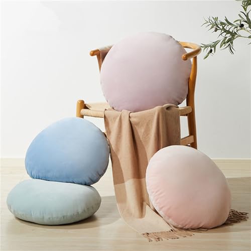 MOJUN Round Throw Pillow, 15.7" Soft Solid Color Round Sofa Lumbar Pillow Floor Pillow Home Decorative Pillow Cushion for Couch Car Living Room Bedroom, Brown - color: Brown