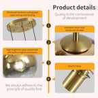Mikeru Modern Gold Glass Chandelier, 3 Light Cluster Pendant Light Fixtures Kitchen Island Lighting Kitchen Island Pendant Lighting Hanging Lights Multi Light Large Pendant Lighting（Without Bulb） - color: Gold-3 Light