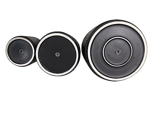 Amazon Basics Fluted Ceramic Planters for Indoor Outdoor Plants, Round Flower Pots with Drainage Hole, Set of 3, 6 inch, 8 inch, 10 inch, Black - color: Black, size: 6 inch, 8 inch, 10 inch
