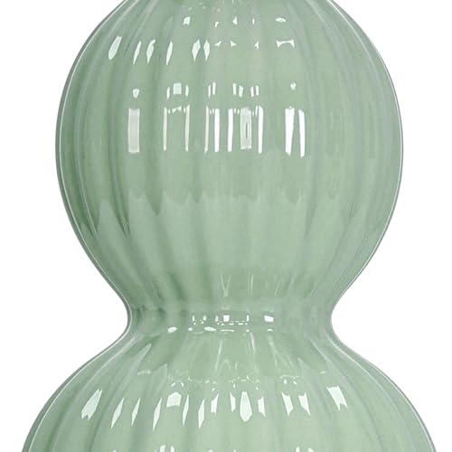 28" Sage Green Table Lamps Set of 2 for Living Room, Modern Ceramic Bedside Lamps for Bedroom, Ribbed Gourd Table Lamps for Nightstand (2 LED Bulbs Included) - color: Sage Green - 28"H