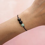 BOHO GARDEN Healing Bead Bracelets - Spiritual Crystal Beaded Bracelet - Made of 3 Real & Natural Gemstones, Adjustable 3-9.7” Black Rope - Gem Stones Jewelry for Men, Women, Teens (13+) - 8mm Bead - color: SelfConfidence