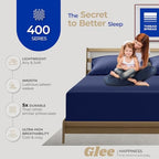 THREAD SPREAD 100% Cotton Pillow Cases Queen Size Set of 2 - Luxury 400 Thread Count Queen Pillow Cases (Navy Blue), Soft Cooling Breathable Hotel Cotton Pillowcases, Fits Standard Pillows - color: Navy Blue, size: Queen - Pack of 2
