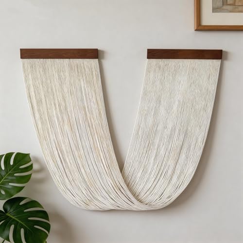 Large Macrame Wall Hanging Macrame Wall Decor Tapestry For Headboard Bedroom Livingroom Boho Fiber Home Art (White-E) - color: White-E