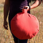 Hugger Mugger Zafu Meditation Cushion - Support in Cross-Legged Sitting, Buckwheat Filled, Durable Fabric, Convenient Handle, Handmade in USA - color: Gray