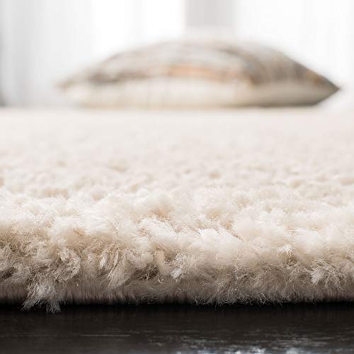 SAFAVIEH August Shag Collection Accent Rug - 2' x 3', Beige, Solid Design, Non-Shedding & Easy Care, 1.2-inch Thick Ideal for High Traffic Areas in Entryway, Living Room, Bedroom (AUG900D) - color: Beige, size: 2' x 3' (Rectangular)