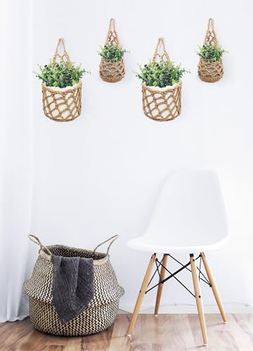 2 Packs Hanging Planters for Indoor Plants up to 6 in., Wall Plant Holder | Plant Hanger Indoor, Wall Planters for Indoor Plants, Hanging Plant (2PK, for 6 inch Pot) - color: Jute X 2pc