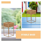COLLBATH Plant Stand, Plant Basket Indoor, Small, Cute Planter Holder with Legs, Boho Style Flowers Display Rack Standing Floor Stool Shelf for Pot - size: 20.00X15.00X15.00CM