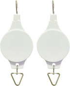 Pack Plant Hook Pulley, Retractable Plant Hanger Easy Reach Hanging Flower Basket for Garden Baskets Pots and Birds Feeder Hang High up and Pull Down to Water Or Feed (White 2Pack)