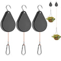 2026 Upgraded Retractable Plant Hanger,Plant Pulleys for Hanging Plants,Easy to Raise and Lower,Quick Lock,Heavy Duty, Adjustable Hook for Garden Baskets Pots,Birds Feeder,(3Pcs,Black) - color: 3pcs-black