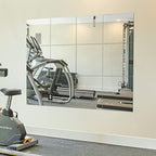 Ruomeng Home Gym Mirrors 12 Inch x 12Pcs Wall Mounted Mirror Glass Frameless Full Length Mirror Tiles for Home Gym, Bedroom, Door & Bathroom - size: 12"x12"-12pcs