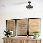 DAYCENT Rustic Semi Flush Mount Ceiling Light Barn Style Light Fixture Farmhouse Metal Cage Ceiling Light 1-Light Industrial Wire Caged Flush Mount Light Rust Finish for Hallway Foyer Kitchen - color: Hard-wired Ceiling