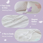 Intelligent Design Kids Rio Full/Queen Duvet Set – Girls’ Reversible Tufted Chenille Bedding with Pastel Purple Butterflies and Pink Dot, 3pcs - color: Multicolor, size: Full/ Queen