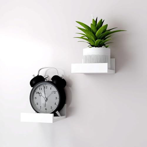 Small White Floating Shelves for Wall Decor, Wall Mounted Wood Shelf for Bedroom, Living Room, Bathroom, Kitchen, Nursery, Mini Display Ledge Shelf with Lip Set of 2-4 Inches, White - color: White, size: 3.9in