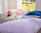 Hobestluk 3 in 1 Bean Bag Chair Giant Bean Bag Chairs for Adults with Chevron Plush Fur Cover Convertible Bean Bag Floor Cushion with Machine Washable Cover for Living Room (Chevron Plush Pink) - color: Rose Pink