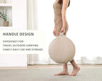 Meditation Cushion, Comfortable Meditation Pillow with Peacock Feather Jacquard Cover. Buckwheat Hull Filled Zafu Floor Pillow 16 * 16 * 5 in - color: Apricot Gray