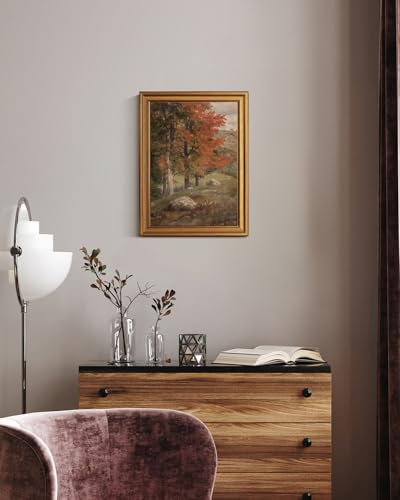 HUARCEY Vintage Framed Canvas Wall Art, Autumn Birch Art Prints, Fall Forest Landscape Decor for Living Study Room Bedroom Kitchen Hallway Fireplace, Rustic Farmhouse Traditional Decor, 12x16 Inch - color: Autumn Birch, size: 16"L x 12"W