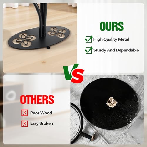 3 Tier Metal Plant Stand Indoor Outdoor, Tall Black Plant Shelf, Heavy-duty Base in the Shape of a Four-leaf Clover, Tiered Modern Corner Shelf, Suitable for Courtyard, Patio, Living Room, Bedroom - size: 3Tirer-1Pack