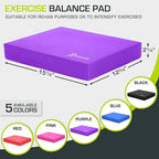 ProsourceFit Exercise Balance Pad, Non-Slip Cushioned Foam Mat & Knee Pad for Fitness and Stability Training, Yoga, Physical Therapy - color: Purple, size: L - (15.5" x 12.75")