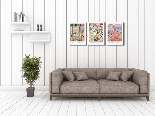 Wieco Art Canvas Wall Art 3 Piece Henri Mattise Art Abstract Colorful Matisse Posters Canvas Prints for Wall and Home Office Decorations - size: 12 x 16 inch x 3 pcs