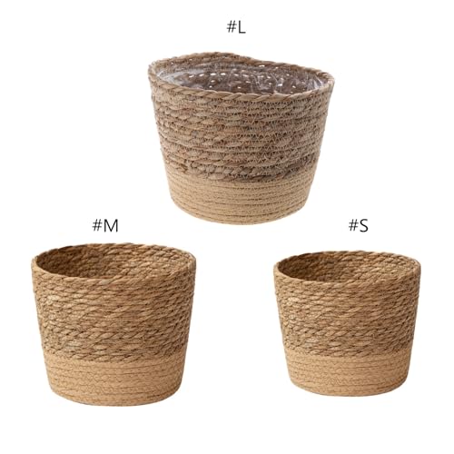 Flower Pot Straw Weaving Flower Plant Basket Grass Planter Indoor Outdoor Garden Container for Decoration