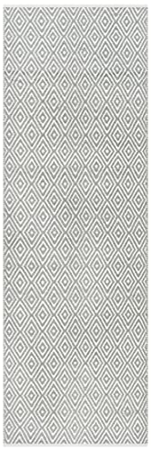 SAFAVIEH Boston Collection 2'3" x 7' Grey BOS682E Handmade Flatweave Cotton Runner Rug - color: Grey, size: 2'3" x 7' (Runner)