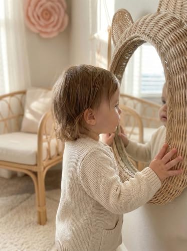 Rattan Bear Mirror (18")